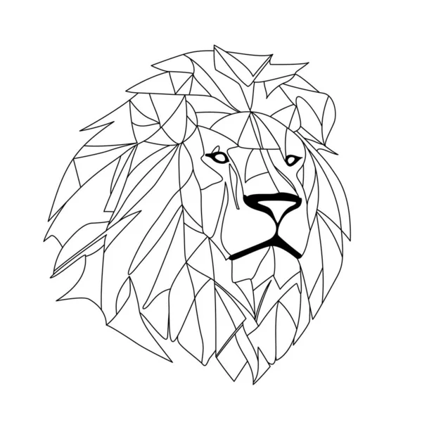 狮子标志设计 摘要黑色多边形狮头 狮子脸 矢量说明 — 图库矢量图片
