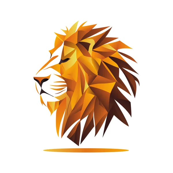 Σχεδιασμός Λογότυπου Λιονταριού Αφηρημένη Πολύχρωμη Κεφαλή Λιονταριού Ήρεμο Πρόσωπο Λιονταριού — Διανυσματικό Αρχείο
