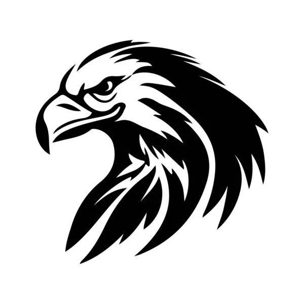 イーグルロゴデザイン 概要鷲の頭 ワシの顔の黒い紋章 ベクターイラスト — ストックベクタ