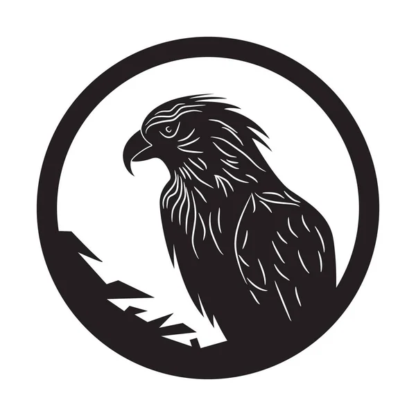 オウムのロゴデザイン 抽象的なオウムのシルエット オウムの顔の黒い紋章 ベクターイラスト — ストックベクタ