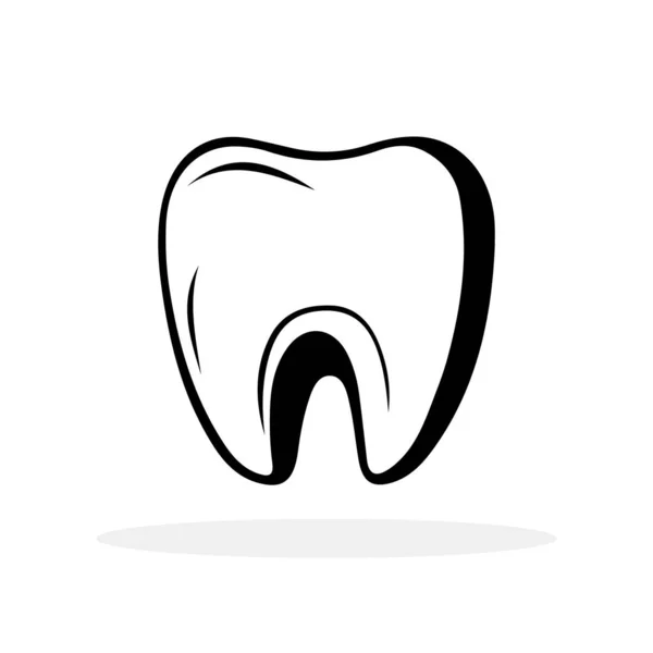 Tooth Black Icon Tooth Shape Symbol Vector Illustration Tooth Icon — Stock Vector