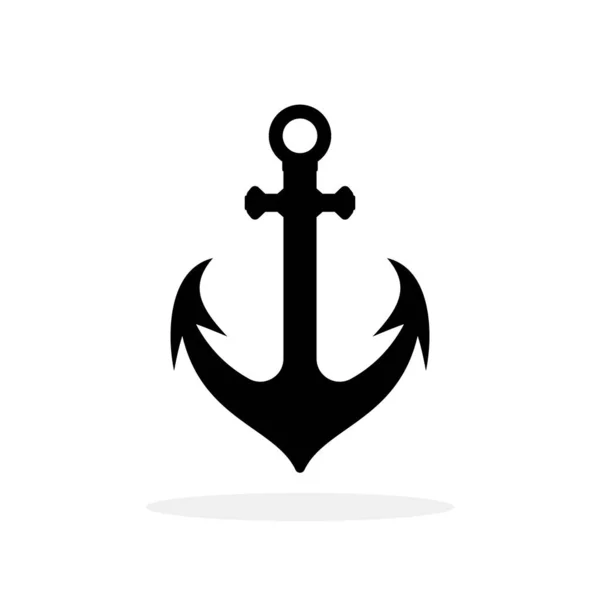Anchor Black Icon Anchor Shape Symbol Vector Illustration Anchor Icon — Stock Vector