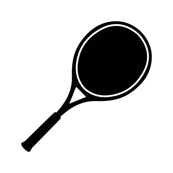 Tenisz Ütő Fekete Ikon Tenisz Ütő Egyszerű Szimbólum Vektor Illusztráció — Stock Vector