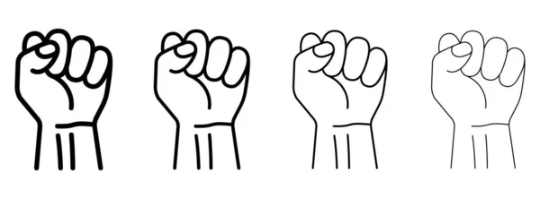 Fist Icon Protest Concept Empowerment Icon Fist Clenched Symbol Vector — Stock Vector