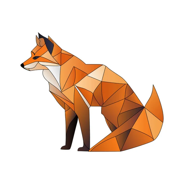 Fox Logo Ontwerp Abstract Kleurrijke Veelhoekige Vos Afbeelding Kalme Vos — Stockvector