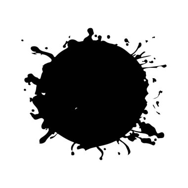 Blotter spots. Black liquid paint splash or ink splatter. Splashes. Vector illustration. Abstract grunge background. clipart