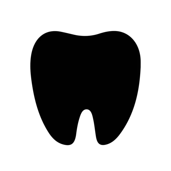 Zahn Schwarzes Symbol Symbol Der Zahnform Vektorillustration Zahn Ikone Isoliert — Stockvektor