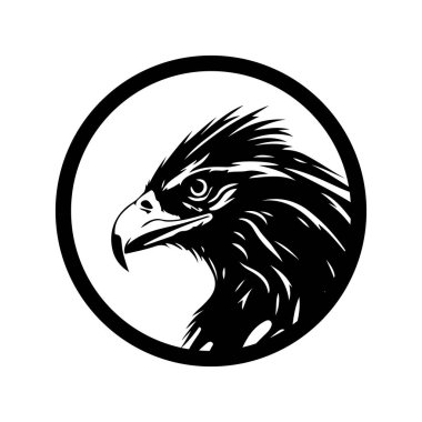 Kartal logosu tasarımı. Soyut kartal kafası. Kartal yüzü siyah amblem. Vektör illüstrasyonu