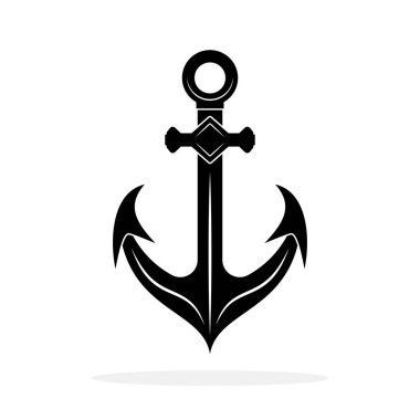 Çapa simgesi. Çapa şekli sembolü. Vektör çizimi. Çapa simgesi izole edildi