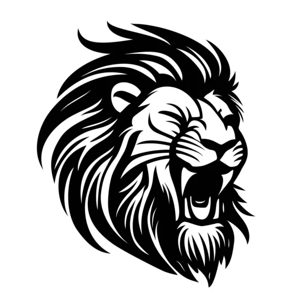 Logo Tête Lion Design Silhouette Abstraite Une Tête Lion Visage — Image vectorielle