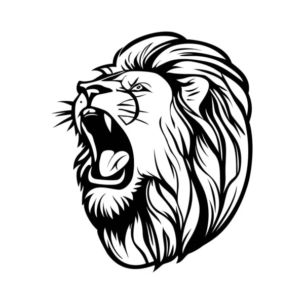 Diseño Del Logo Lion Head Silueta Abstracta Una Cabeza León — Archivo Imágenes Vectoriales