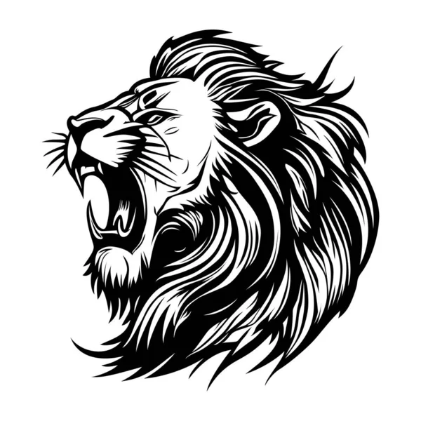 Logodesign Löwenkopf Abstrakte Silhouette Eines Löwenkopfes Böses Gesicht Eines Löwen — Stockvektor