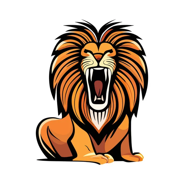 Logo Lion Design Illustration Abstraite Lion Coloré Lion Colère Illustration — Image vectorielle