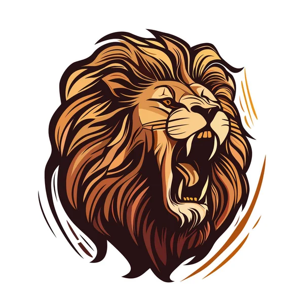 Logo Tête Lion Design Tête Lion Colorée Abstraite Visage Diabolique — Image vectorielle