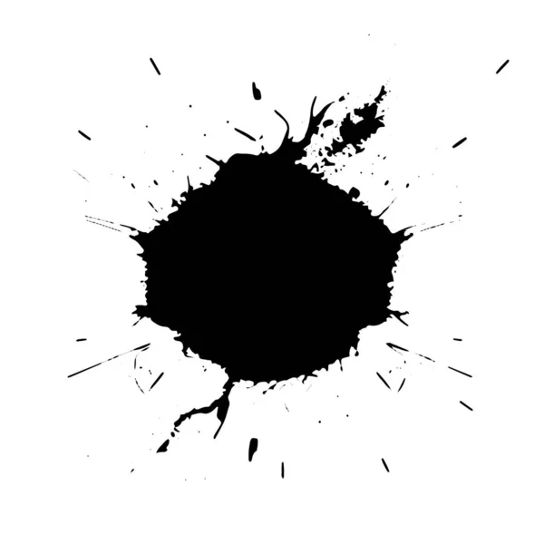 Des Éclaboussures Des Taches Buvard Peinture Liquide Noire Éclaboussure Éclaboussure — Image vectorielle