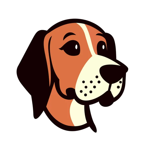 犬の頭のロゴデザイン 抽象的なカラフルな犬の顔 賢い犬の顔だ ベクターイラスト — ストックベクタ