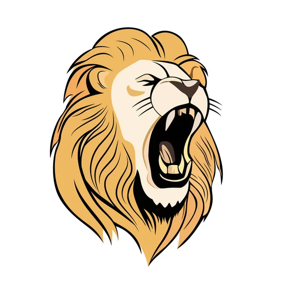 Aslan Başlı Logo Tasarımı Soyut Renkli Aslan Başı Aslan Suratlı — Stok Vektör