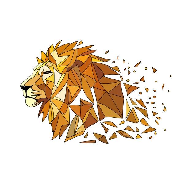Дизайн Логотипу Lion Абстрактна Барвиста Голова Багатокутника Лева Спокійне Обличчя — стоковий вектор