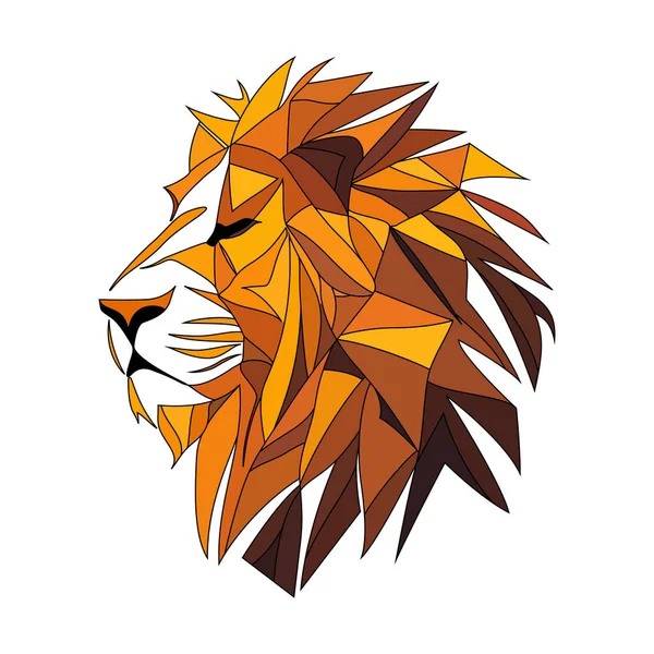 Design Logotipo Leão Cabeça Leão Polígono Colorido Abstrato Cara Leão — Vetor de Stock