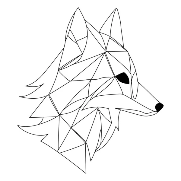 Fox Logo Design Abstrakter Schwarzer Polygon Fuchskopf Ruhige Fuchsgesichter Vektorillustration — Stockvektor