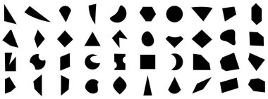 Soyut geometrik şekiller. Pankart, poster ya da broşür için grafiksel öğeler. Vektör illüstrasyonu.