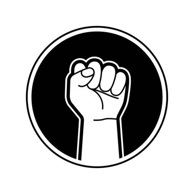 Fist icon. Protest concept. Empowerment icon. Fist clenched symbol. Vector illustration.