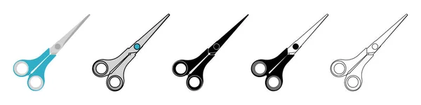 Nůžky Nastaveny Izolované Stříhací Nůžky Piktogram Nůžek Symbol Řezání Vektorová — Stockový vektor