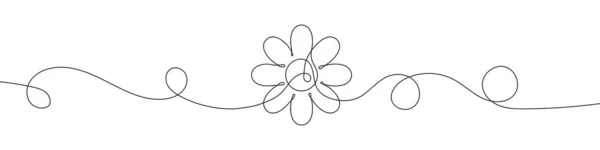Безперервна Лінія Креслення Квітки Квіткова Піктограма Однієї Лінії Тло Малювання — стоковий вектор