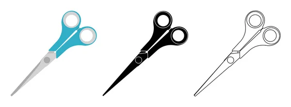 Nůžky Nastaveny Izolované Stříhací Nůžky Piktogram Nůžek Symbol Řezání Vektorová — Stockový vektor
