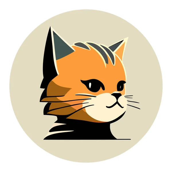 Logo Tête Chat Design Dessin Abstrait Visage Chat Joli Visage — Image vectorielle