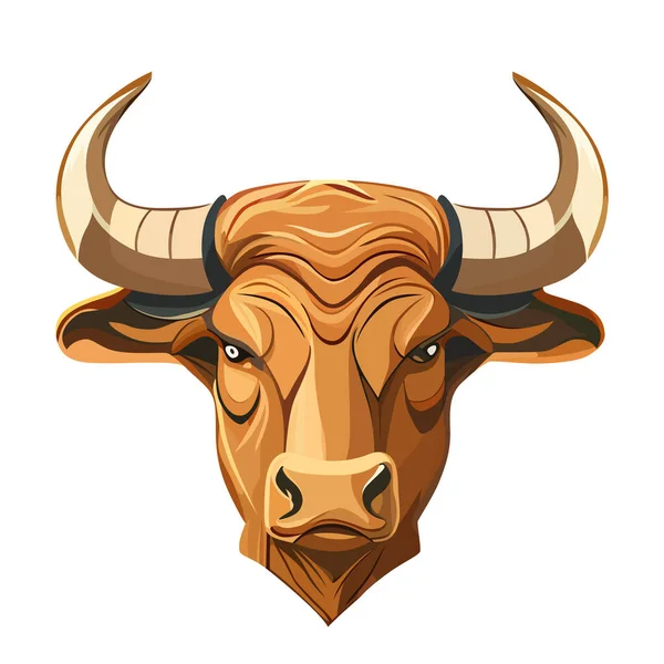 Diseño Del Logo Bull Head Dibujo Abstracto Cara Toro Bonita — Vector de stock