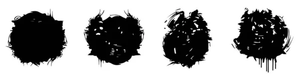 Всплески Пятна Пятна Черная Жидкая Краска Брызги Чернила Брызги Абстрактный — стоковый вектор