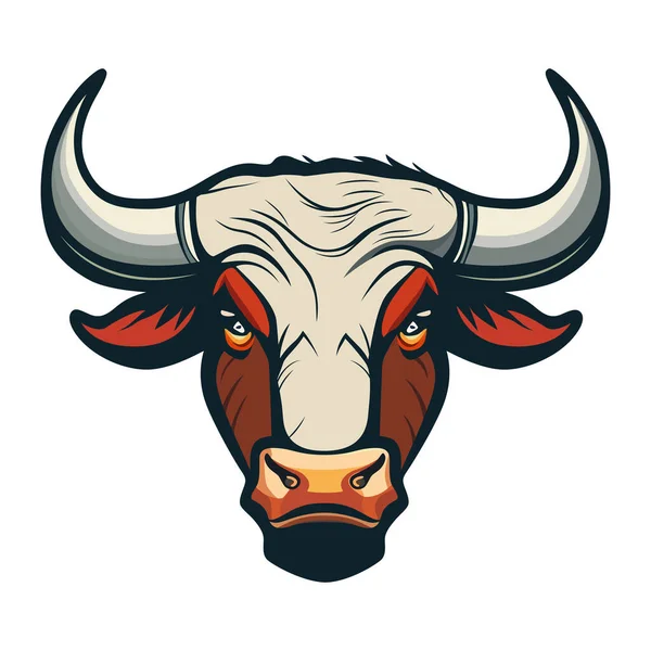 Návrh Loga Bull Head Abstraktní Kreslící Býčí Ksicht Roztomilý Býčí — Stockový vektor