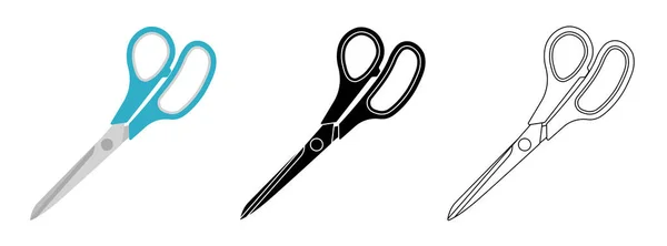 Scissors Icons Set Isolated Cutting Scissors Pictogram Scissor Symbol Cutting — Vector de stock