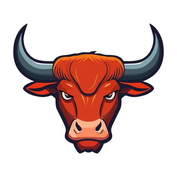 Дизайн Логотипу Голови Бика Абстрактний Малюнок Лиця Бика Симпатичне Обличчя — стоковий вектор