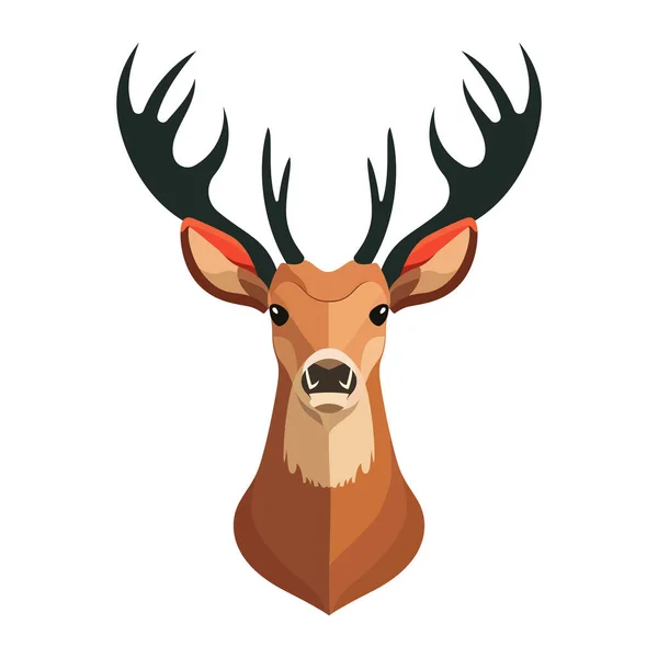 Diseño Del Logo Cabeza Ciervo Ciervo Dibujante Abstracto Con Cuernos — Vector de stock