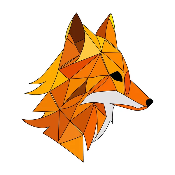 Conception Logo Fox Tête Renard Polygone Colorée Abstraite Calme Visage — Image vectorielle