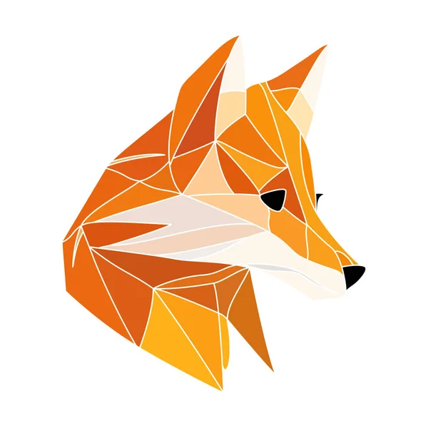 Fox Logo Design Abstrakt Färgglada Polygon Räv Huvud Lugn Räv — Stock vektor
