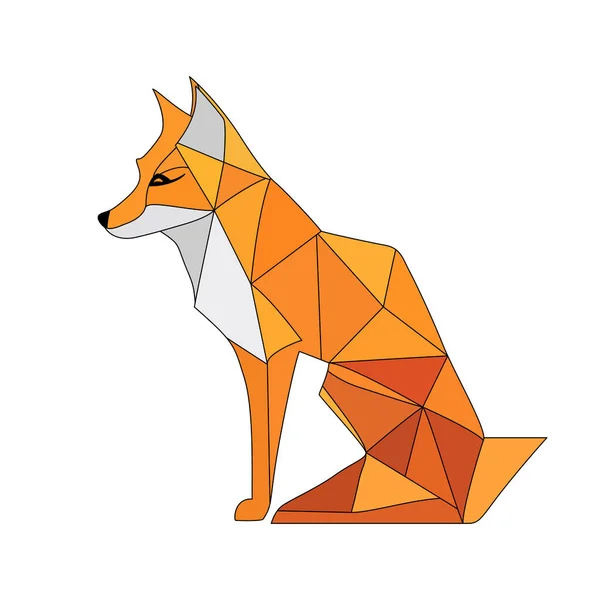 Fox Logo Ontwerp Abstract Kleurrijke Veelhoekige Vos Afbeelding Kalme Vos — Stockvector