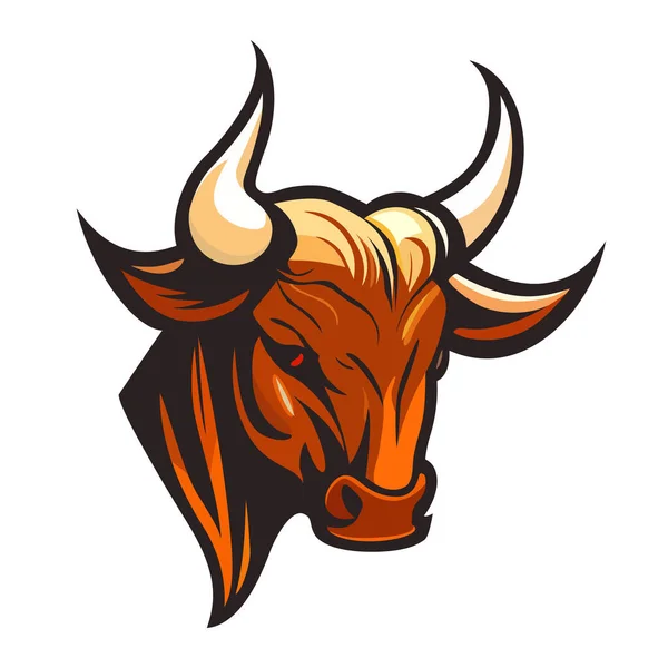 Design Del Logo Bull Head Disegno Astratto Faccia Toro Carina — Vettoriale Stock