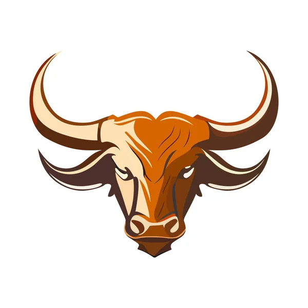 Bull Head Logo Design Abstract Drawing Bull Face Cute Bull — Stock Vector