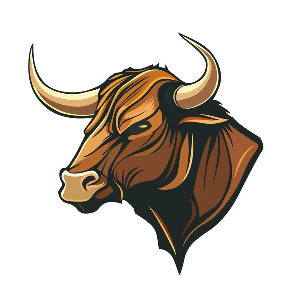 Дизайн Логотипу Голови Бика Абстрактний Малюнок Лиця Бика Симпатичне Обличчя — стоковий вектор