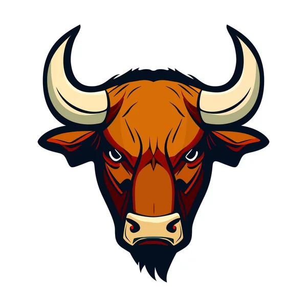 Design Del Logo Bull Head Disegno Astratto Faccia Toro Carina — Vettoriale Stock