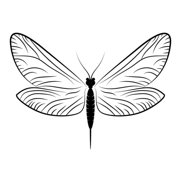 Icône Libellule Isolée Silhouette Noire Libellule Illustration Vectorielle — Image vectorielle