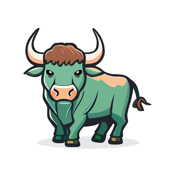 Logo Bull Design Joli Taureau Isolé Image Taureau Avec Des — Image vectorielle