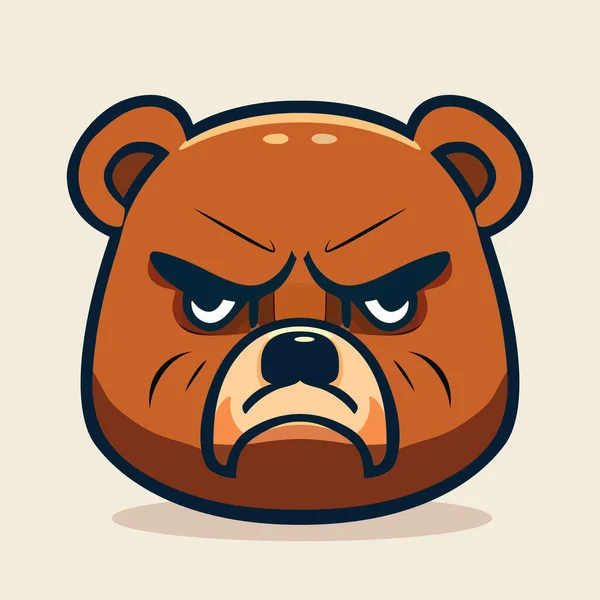 Дизайн Логотипа Медвежьей Головы Абстрактное Медвежье Лицо Изолировано Сердитое Медвежье — стоковый вектор