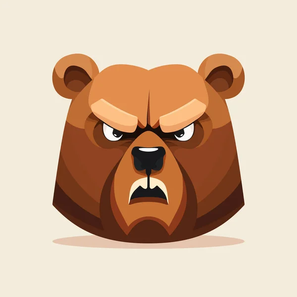 Дизайн Логотипу Ведмежої Голови Абстрактне Обличчя Ведмедя Ізольоване Злий Ведмідь — стоковий вектор