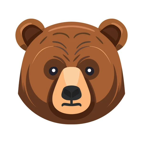 熊の頭のロゴデザイン アブストラクトクマの顔を隔離 悲しい熊の顔 ベクターイラスト — ストックベクタ