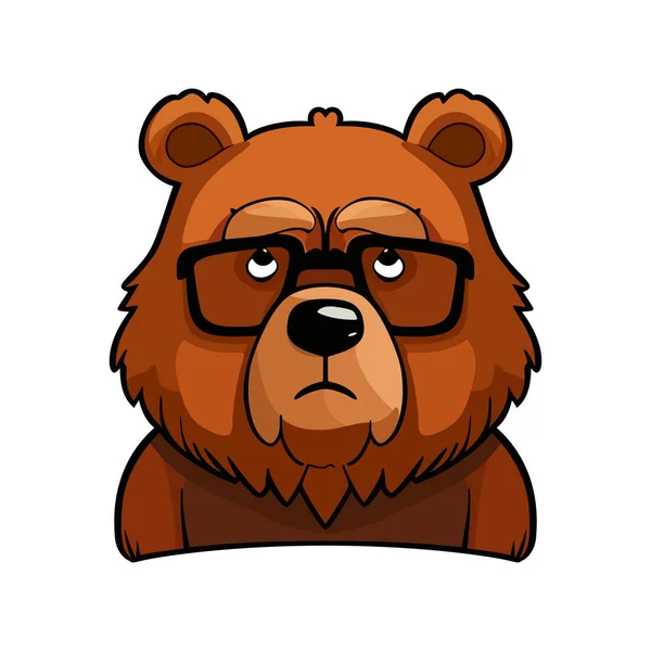 Дизайн Логотипу Ведмежої Голови Абстрактне Обличчя Ведмедя Ізольоване Сумний Ведмідь — стоковий вектор