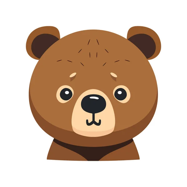 Projekt Logo Głowy Niedźwiedzia Abstrakcyjna Twarz Niedźwiedzia Odizolowana Spokojna Twarz — Wektor stockowy